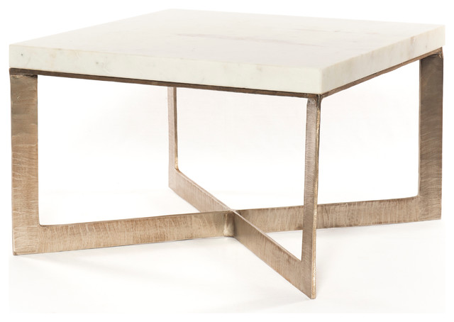 25 Cristina Bunching Coffee Table Aluminum X Base Brushed Nickel Marble Top Transitional Tables By Noble Origins Home - Bunching Coffee Table 25 Cristina Bunching Coffee Table Aluminum X Base Brushed Nickel Marble Top Transitional Tables By Noble Origins Home - Bunching Coffee Table