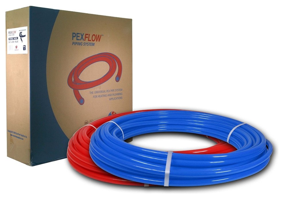 1/2" x 100' RED/BLUE NON-BARRIER PEX PIPE FOR HOT/COLD PLUMBING 