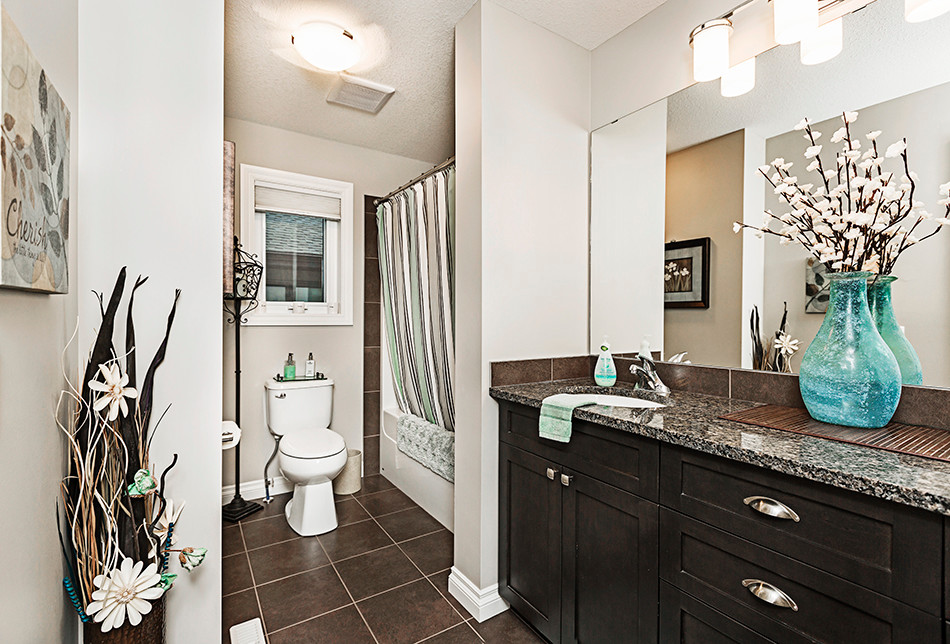 Inspiration for a transitional home design remodel in Edmonton