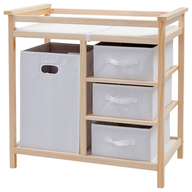 Modern Style Infant Baby Storage Changing Table With 3 Baskets