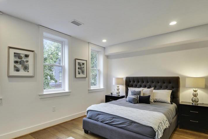 Example of a transitional bedroom design in DC Metro