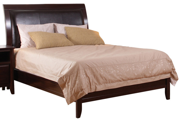 Modus City II California King Faux Leather Bed, Coco Finish