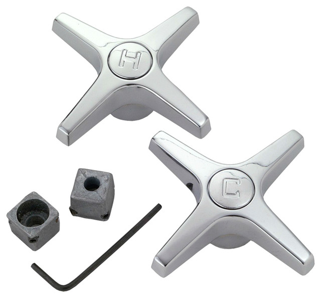 BrassCraft SH3463 Pair Cross Faucet Handle Chrome Modern Bathroom