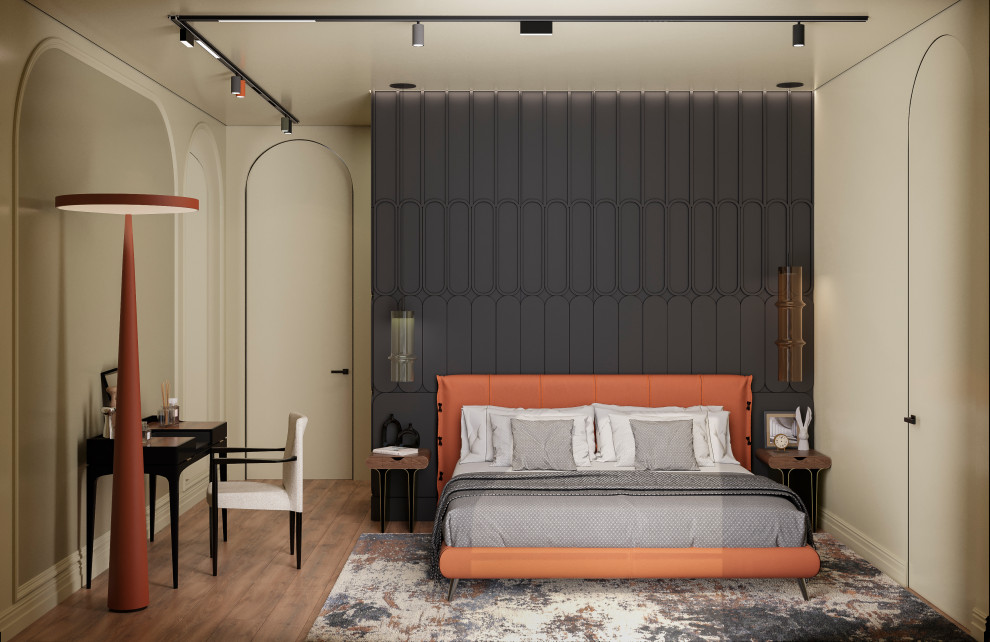 Спальня  из проекта "Оранжевый Блюз" в ЖК Neva Towers, г. Москва