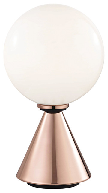 Piper 1-Light Small Table Lamp, Polished Copper/Black