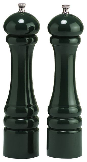 Chef Specialties Pro Series Pepper and Salt Mill Set, Green, 10"