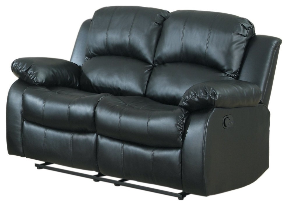 Classic And Traditional Brown Bonded Leather Recliner Love Seat Bonded Leather Recliner Love Seat