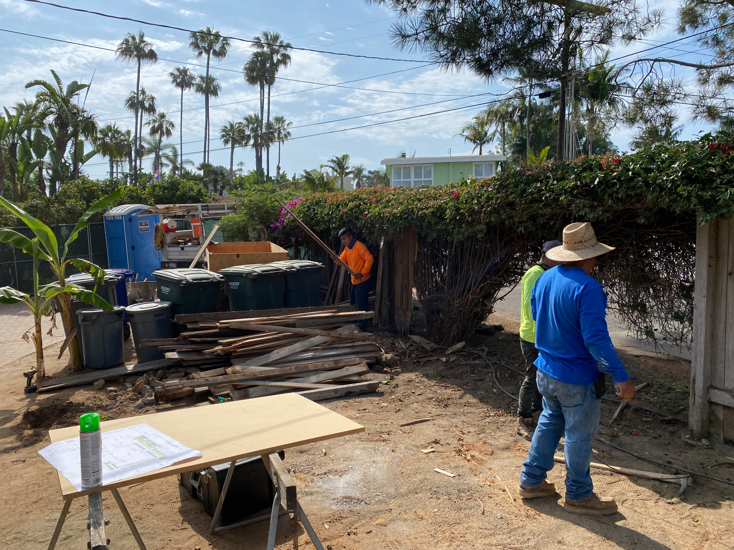 Removing An Old Fence and Shrubbery in Solana Beach