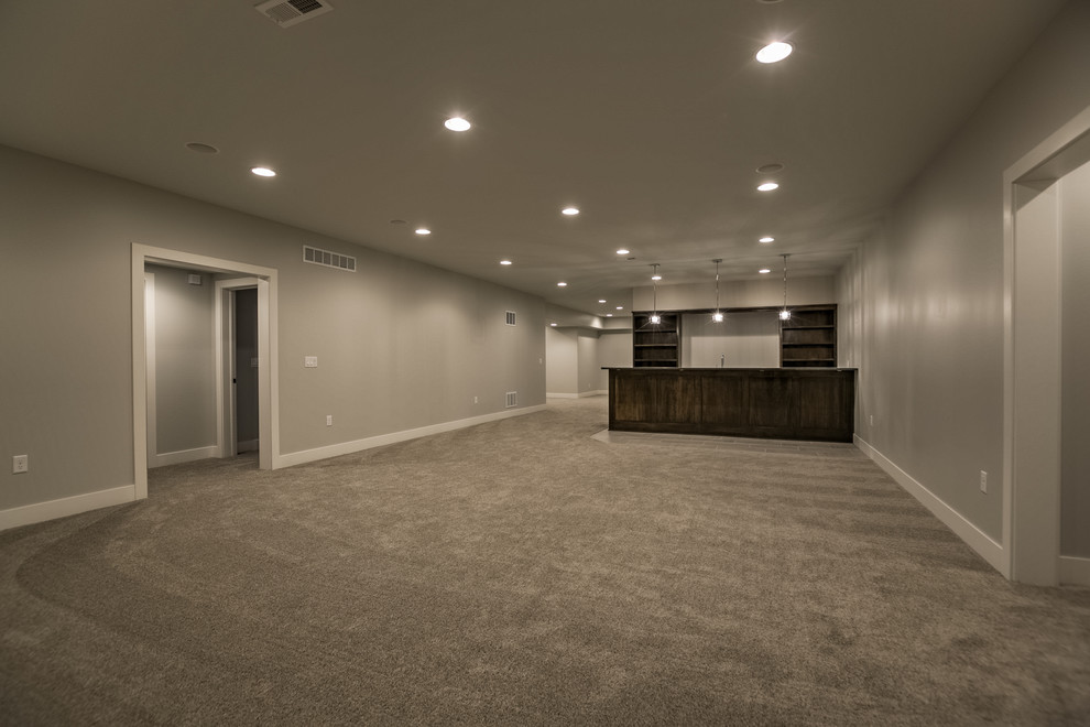 Inspiration for a transitional home design remodel in Omaha