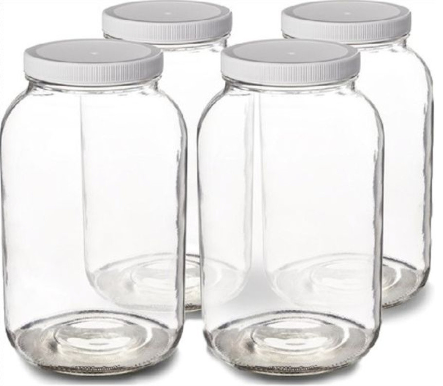 1Gallon Glass Jar, Wide Mouth With Airtight Plastic Lid Contemporary