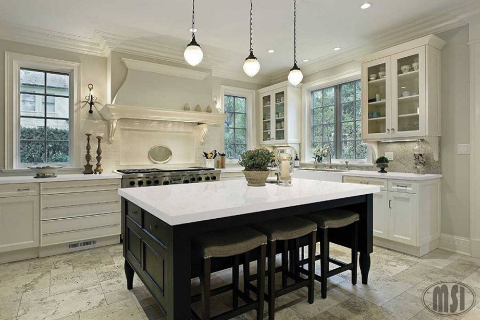 Example of a transitional kitchen design in Toronto