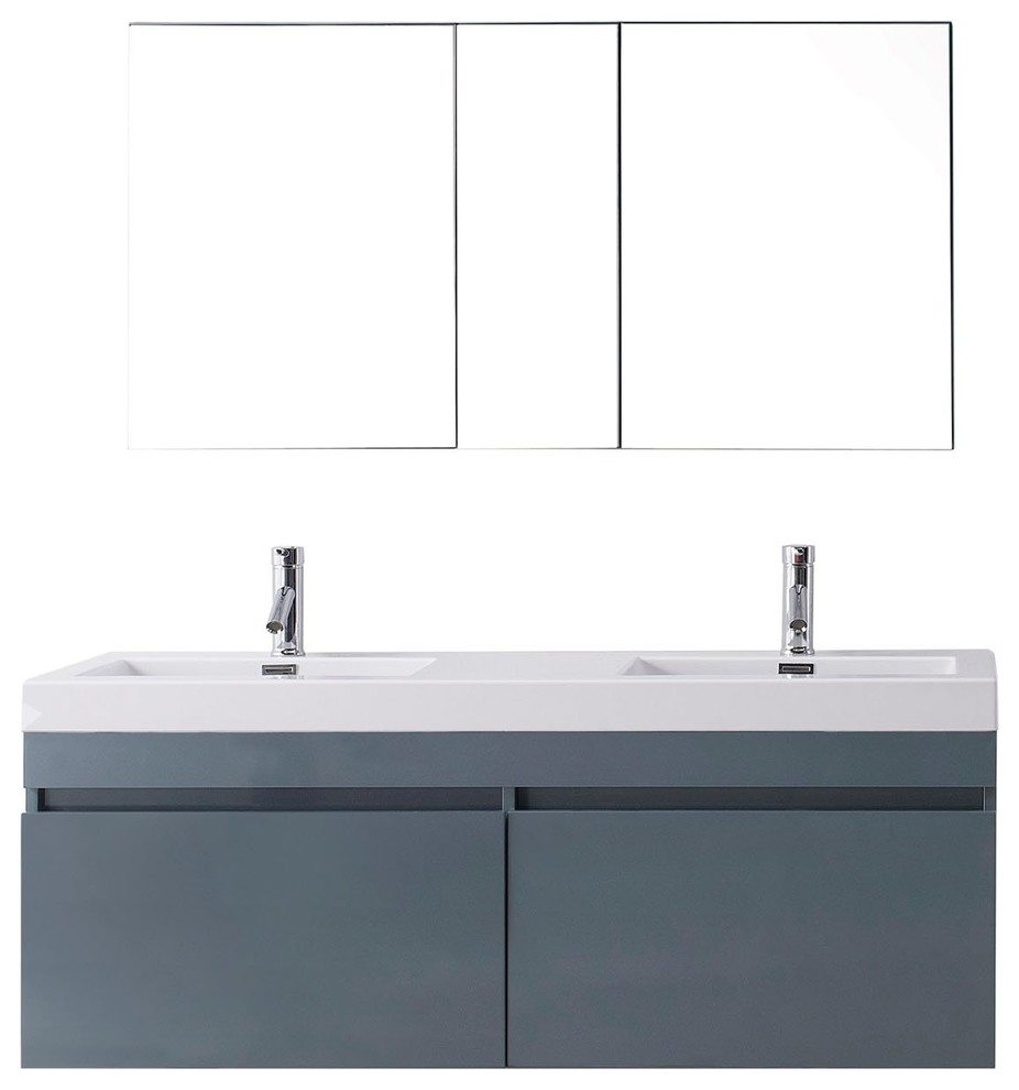 Zuri 55" Double Bathroom Vanity Contemporary Bathroom Vanities And