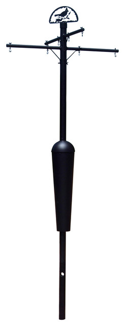 Squirrel Stopper Deluxe Black Bird Feeder Pole Set W Baffle