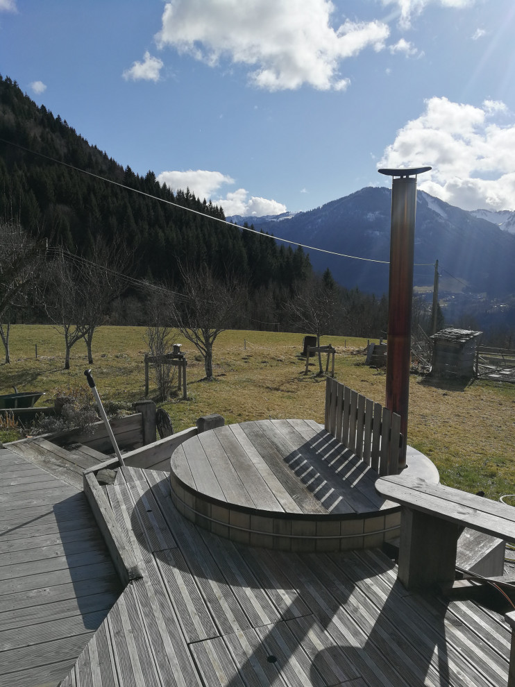 Cette image montre une terrasse chalet.