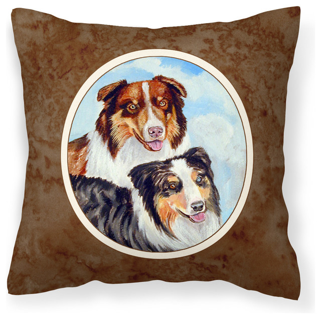 Australian Shepherd What A Pair Fabric Decorative Pillow Contemporary