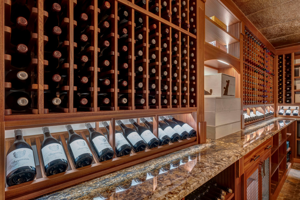 Media room converted into a unique 3,000 bottle wine cellar