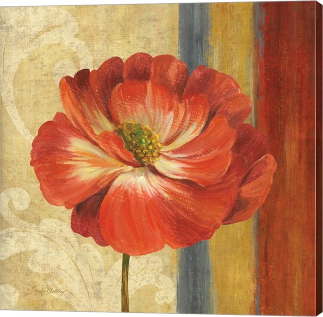 Poppy Tapestry Stripes II by Pamela Gladding Canvas Art, 24x24