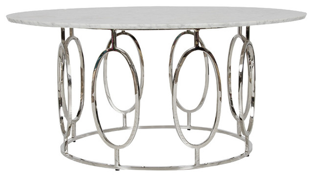 Worlds Away Nickel Plated Ovals Coffee Table CALEB NW