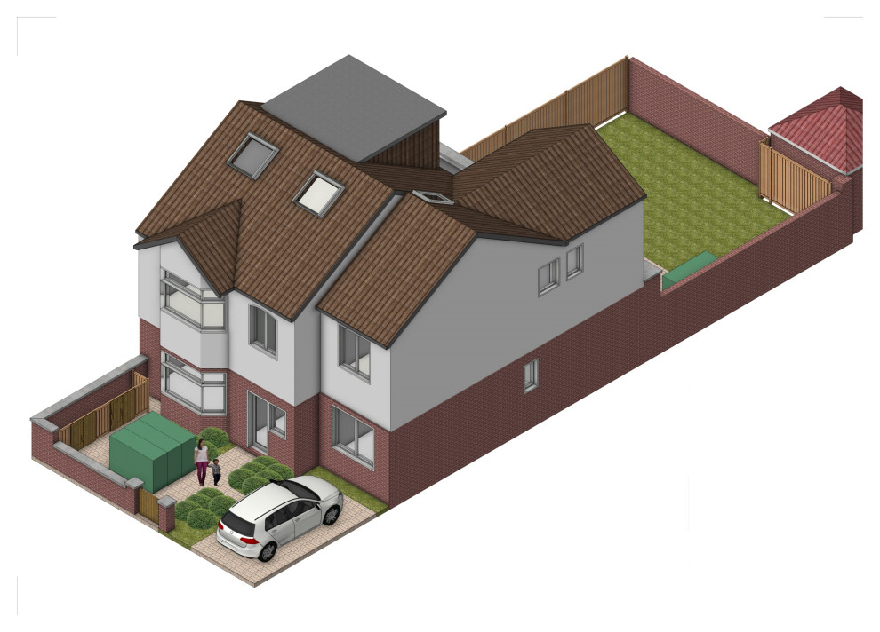 From single family house into three self-contained residential units