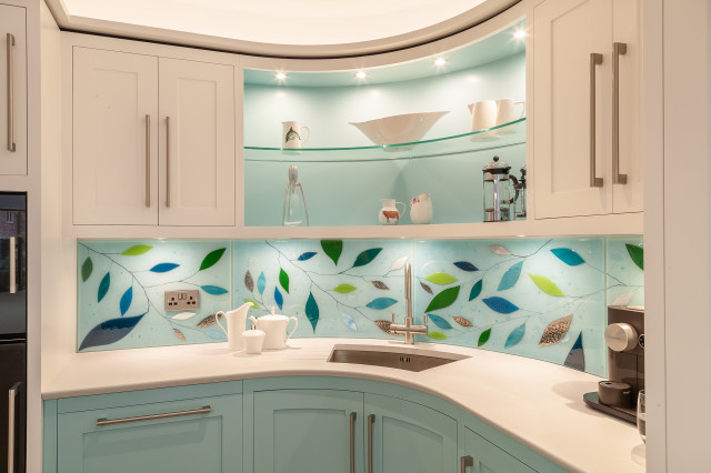 Hand Painted & Oak Kitchen beach-style-kitchen