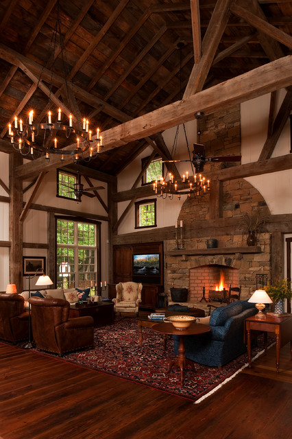 Rustic Elegance - Durham, NC rustikt-dagligstue