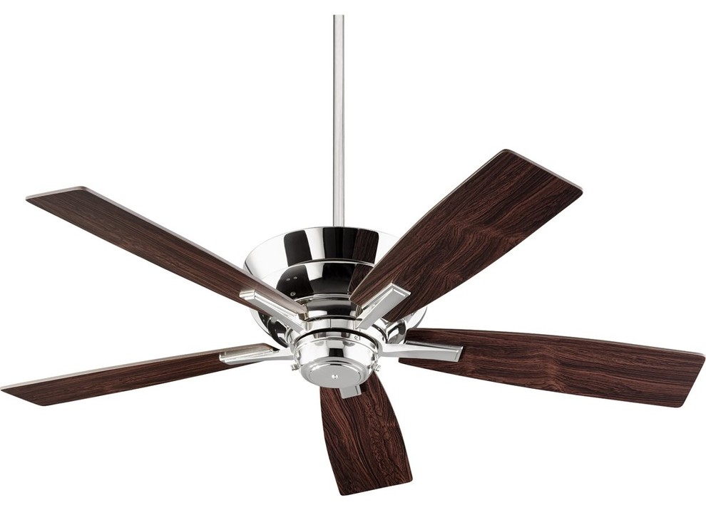 Quorum Mercer 52 Polished Nickel With Dark Teak Blades Indoor