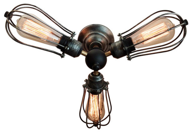 Vintage Style Cage Ceiling Lamp Steampunk Kitchen Mount Vintage Style Cage Ceiling Lamp Steampunk Kitchen Mount