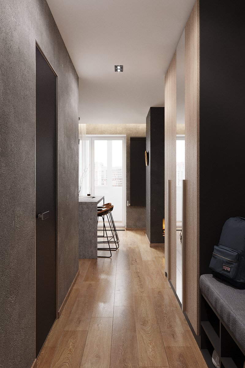 Студия лофт для молодого человека 55 кв.м.