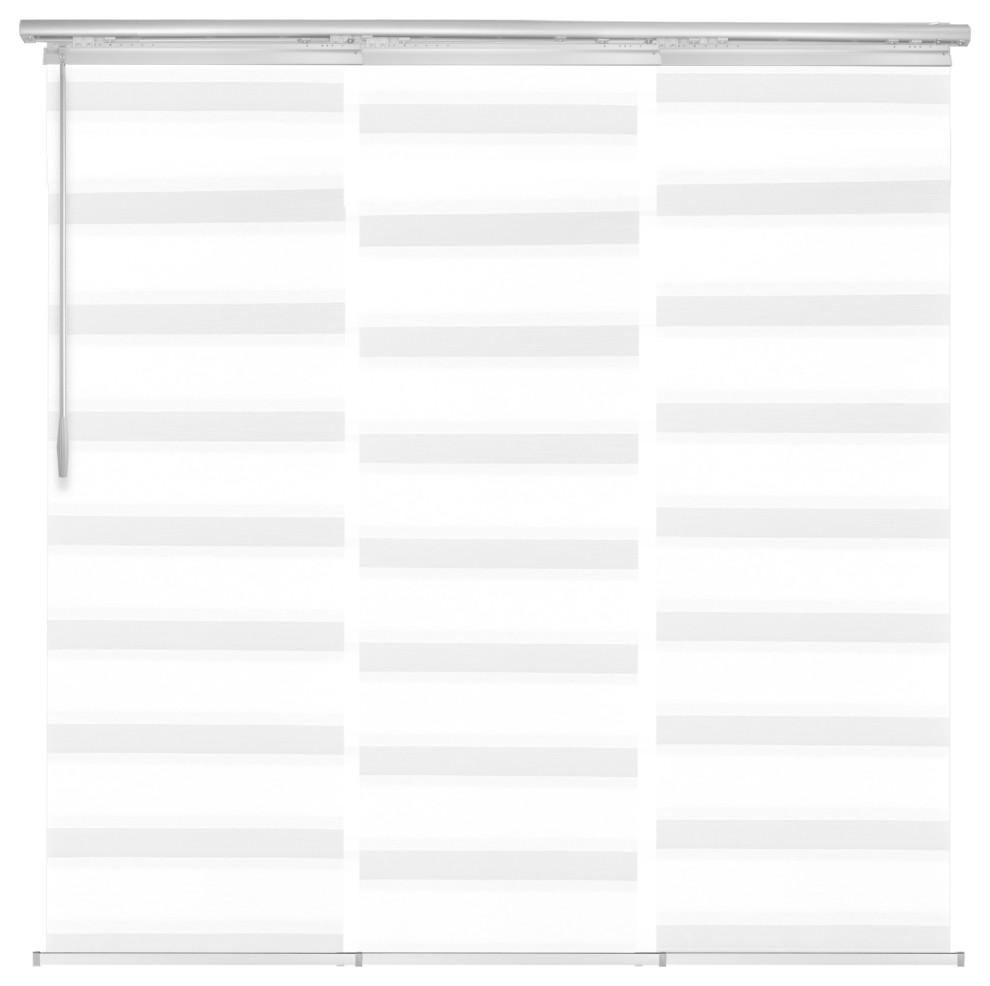 Blanched White 3-Panel Track Extendable Vertical Blinds 36-66