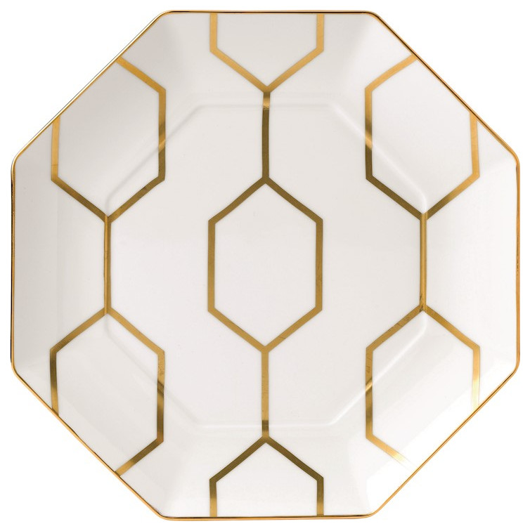Wedgwood Arris White Accent Plate Octagonal Contemporary Dinner Plates by ShopFreely Houzz