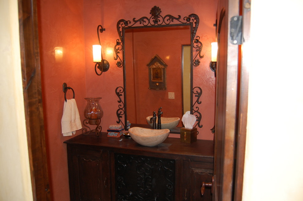 Inspiration for a rustic bathroom remodel in Austin
