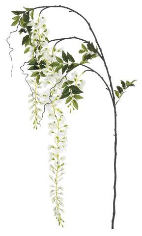 Silk Plants Direct Japanese Wisteria Spray - White - Pack of 6
