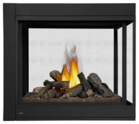 Ascent 3 Sided DV Peninsula Fireplace with Logs - NG