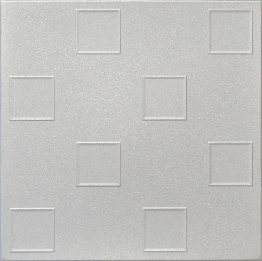 19.6"x19.6" Styrofoam Glue Up Ceiling Tiles R4 Platinum