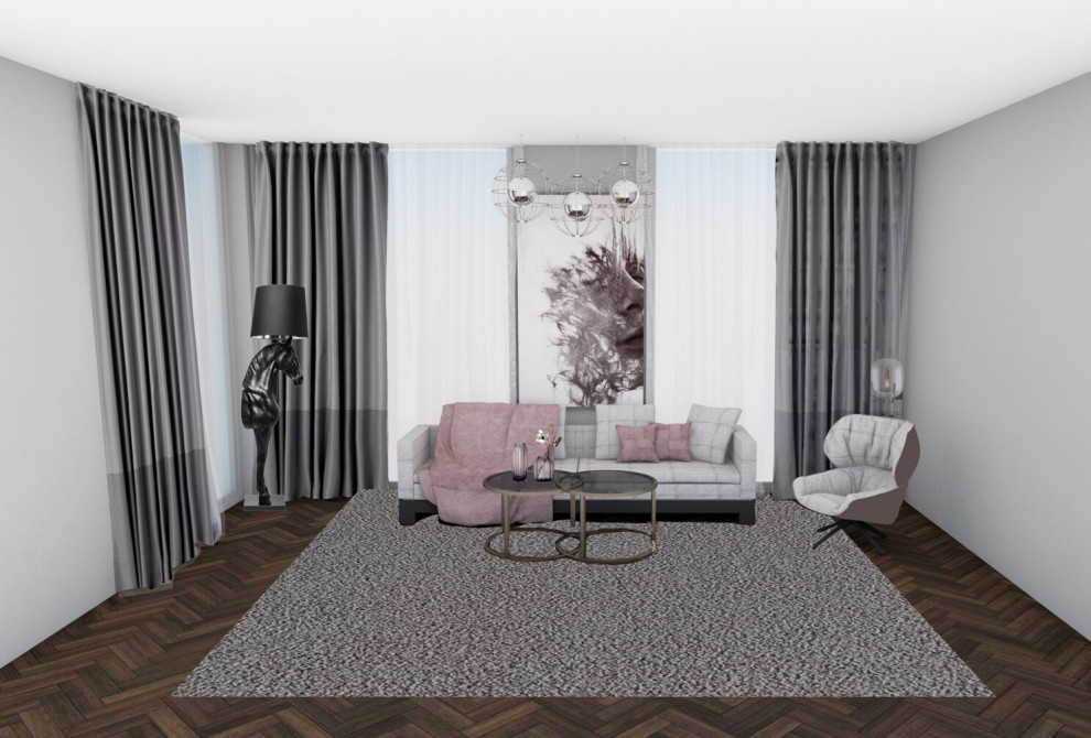 Дизайн-проект гостиной с арт-декором