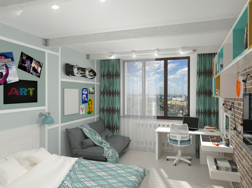 Квартира в стиле домашний лофт для семьи. Коммунарка, Московская обл.