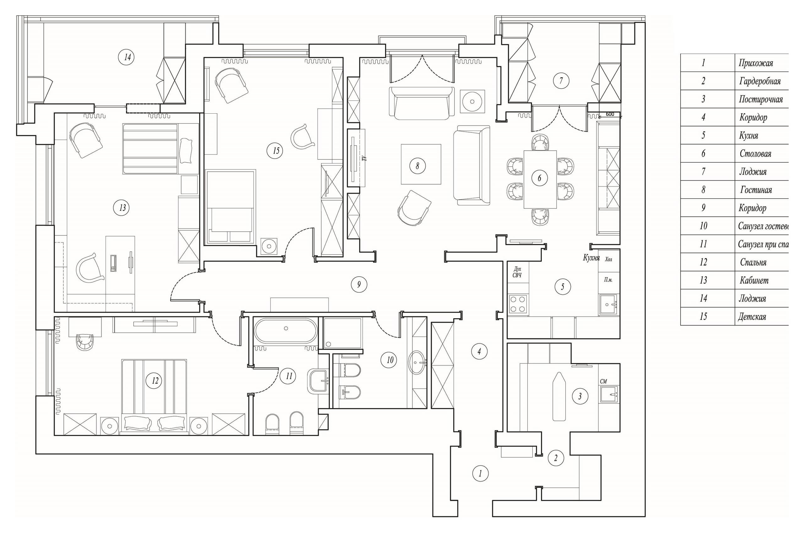 Квартира в сдержанном стиле со столовой-гостиной: фото дизайн-проекта |  Houzz Россия