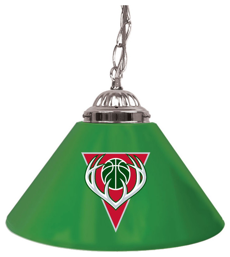 Milwaukee Bucks NBA Single Shade Bar Lamp - 14 inch