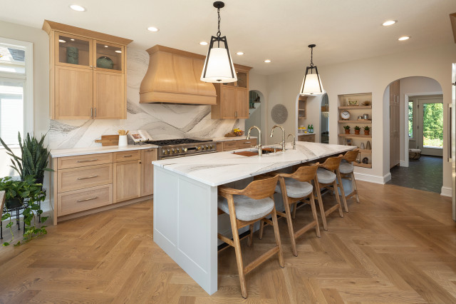 Gutter Pro Extensions White Oak Kitchen With Room for 8 Grandkids