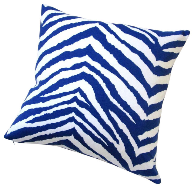 18" Indoor/Outdoor Zebra Navy Blue Throw Pillow, Set of 2 - Contemporary -  Outdoor Cushions And Pillows - by Artisan Pillows | Houzz