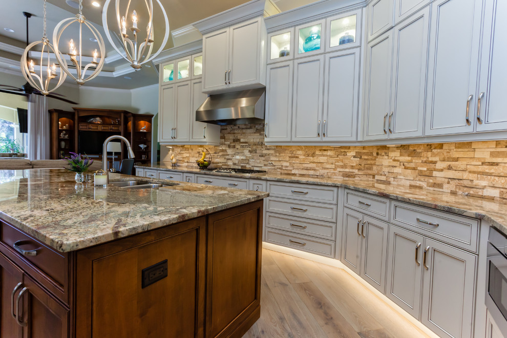 Example of a transitional kitchen design in Miami