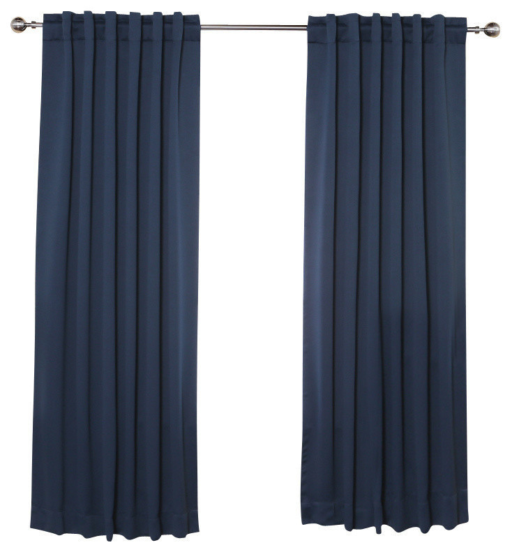 Solid Thermal Blackout Curtain Panels, Navy, 72", Set of 2