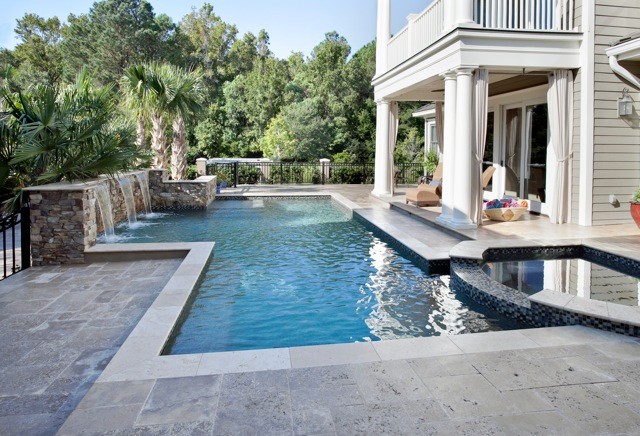 This is an example of a traditional pool in Charleston.