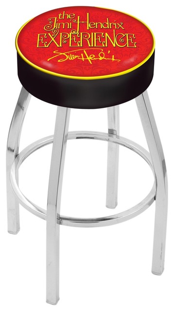 25 4 Jimi Hendrix Experience Red Cushion Seat Chrome Base Swivel 25 4 Jimi Hendrix Experience Red Cushion Seat Chrome Base Swivel Bar