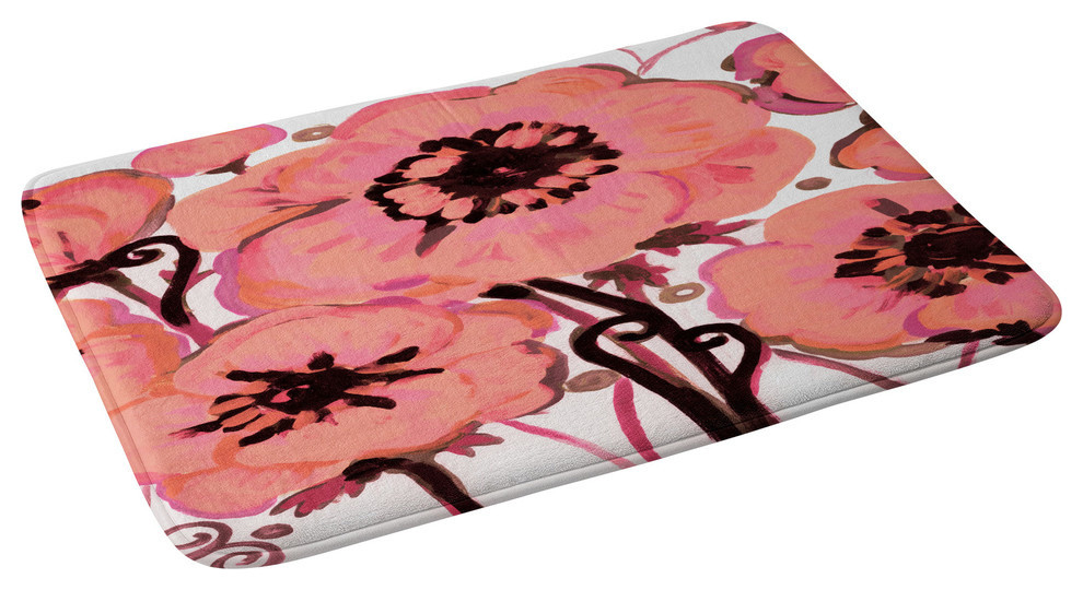 Natasha Wescoat Anemone Pink Memory Foam Bath Mat, 34"x21