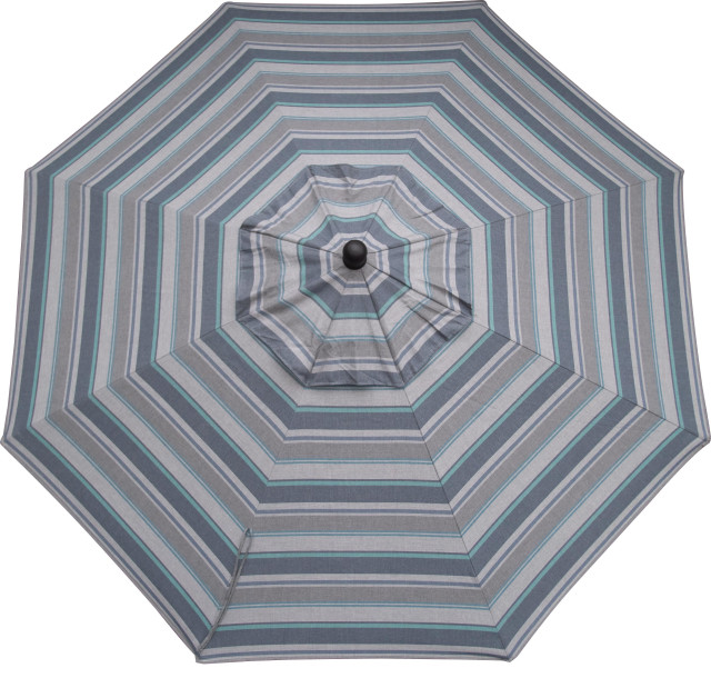 9' Signature Umbrella, Trusted Coast Stripe, Regular Height