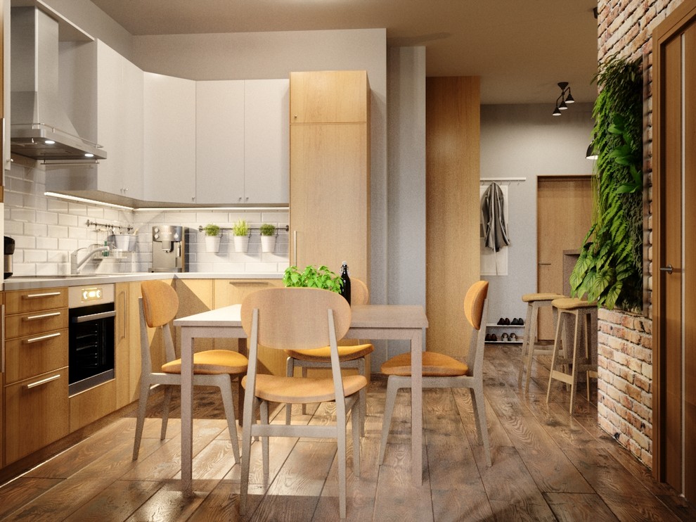 Квартира в стиле LOFT розовый кирпич