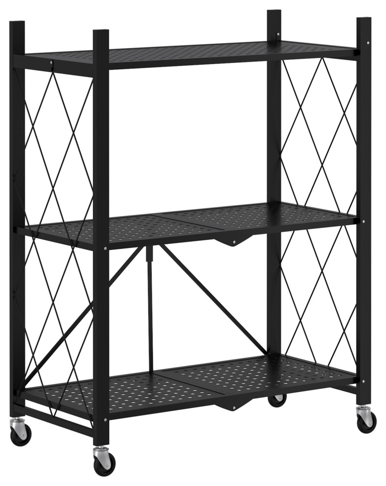 Worldwide 3 Tier Folding Shelf Industrial Display And Wall Shelves