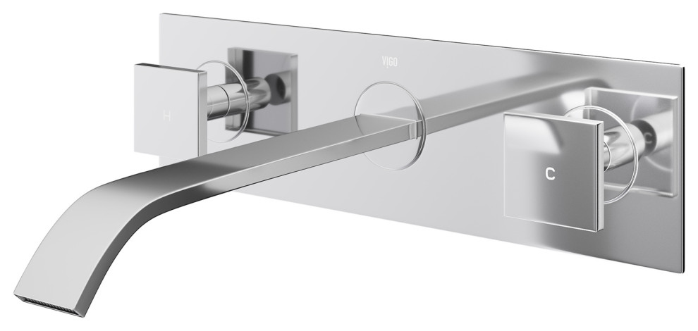 VIGO Titus Dual Lever Wall Mount Bathroom Faucet, Chrome