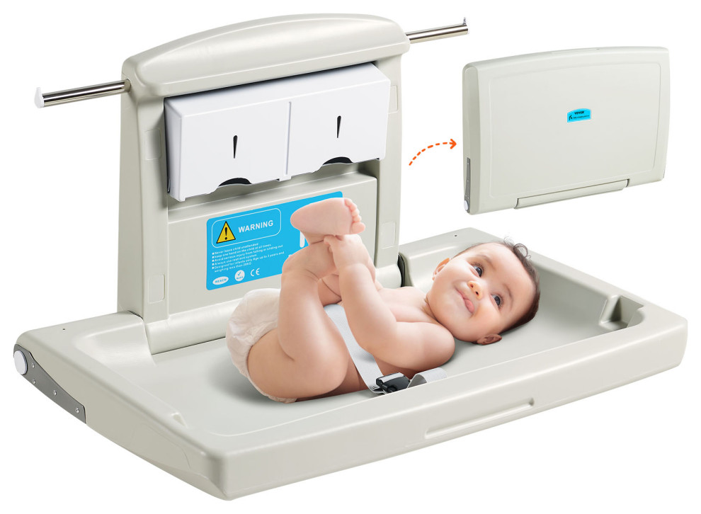 VEVOR Wall-Mounted Baby Changing Station Horizontal Foldable Diaper Change Table